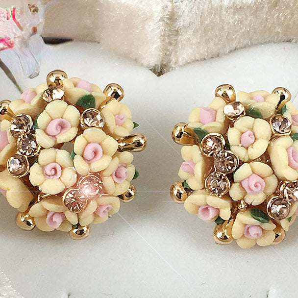 Pendientes De Diamantes De Imitación De Flor Rosa al por mayor